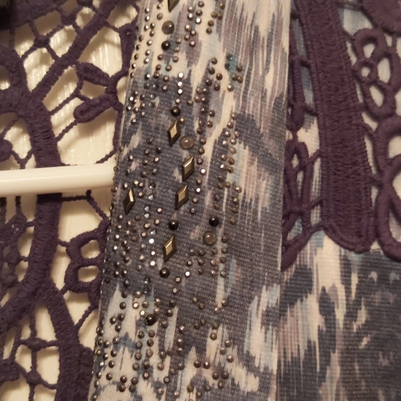 FRENCH BLUE 
BLAZER / JACKET w/LACE BACK BEAUTIFUL - Picture 5 of 8